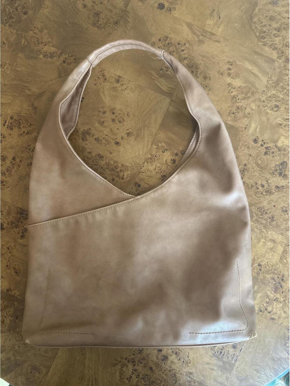 Universal Thread Beige Faux Leather Shoulder Bag